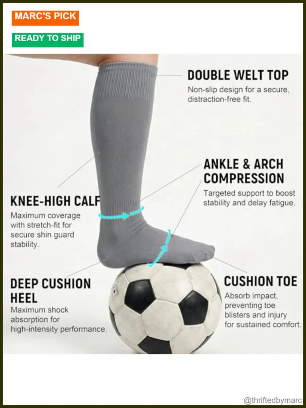 Cushioned Knee High Soccer Softball Socks 2 Pairs Youth Adult